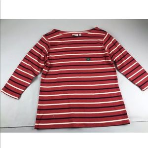 LL Bean French Sailors Shirt Striped Boat Neck XL